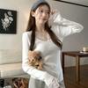 Bright Age-reducing Collar Lace Splicing Slim Long-sleeved Knitted Sweater Women's Autumn and Winter New Design Sweater Inside