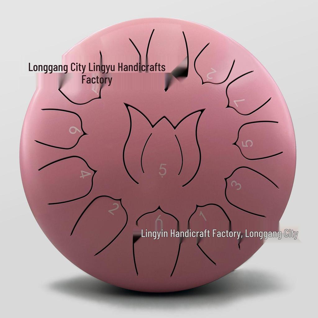 Chinese Style 13-Tone Lotus Steel Tongue Drum (12-inch): Ethereal Children's Educational Percussion Instrument