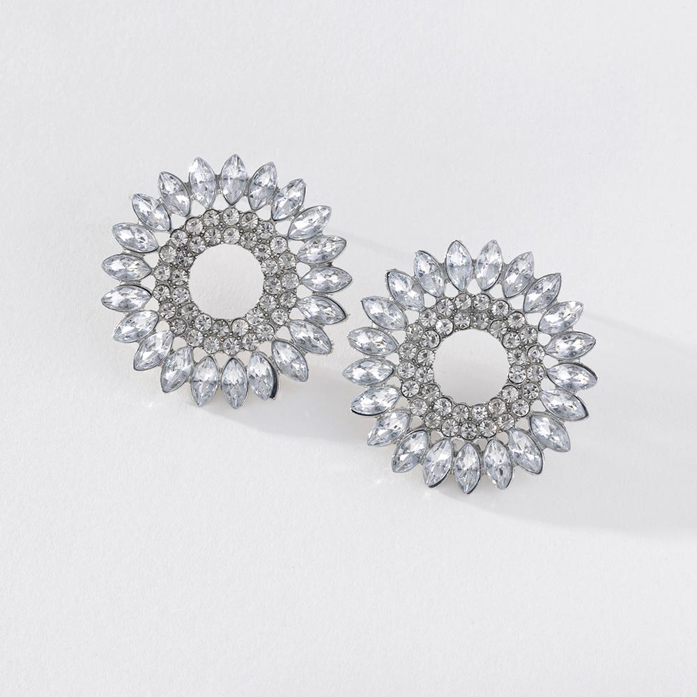 Pinkdudu 2023 kreative 5 Farbe Sonnenblumen Stud Ohrringe Romantische Luxus Mehrfarbige Strass Runde Ohrring für Frauen PD1292