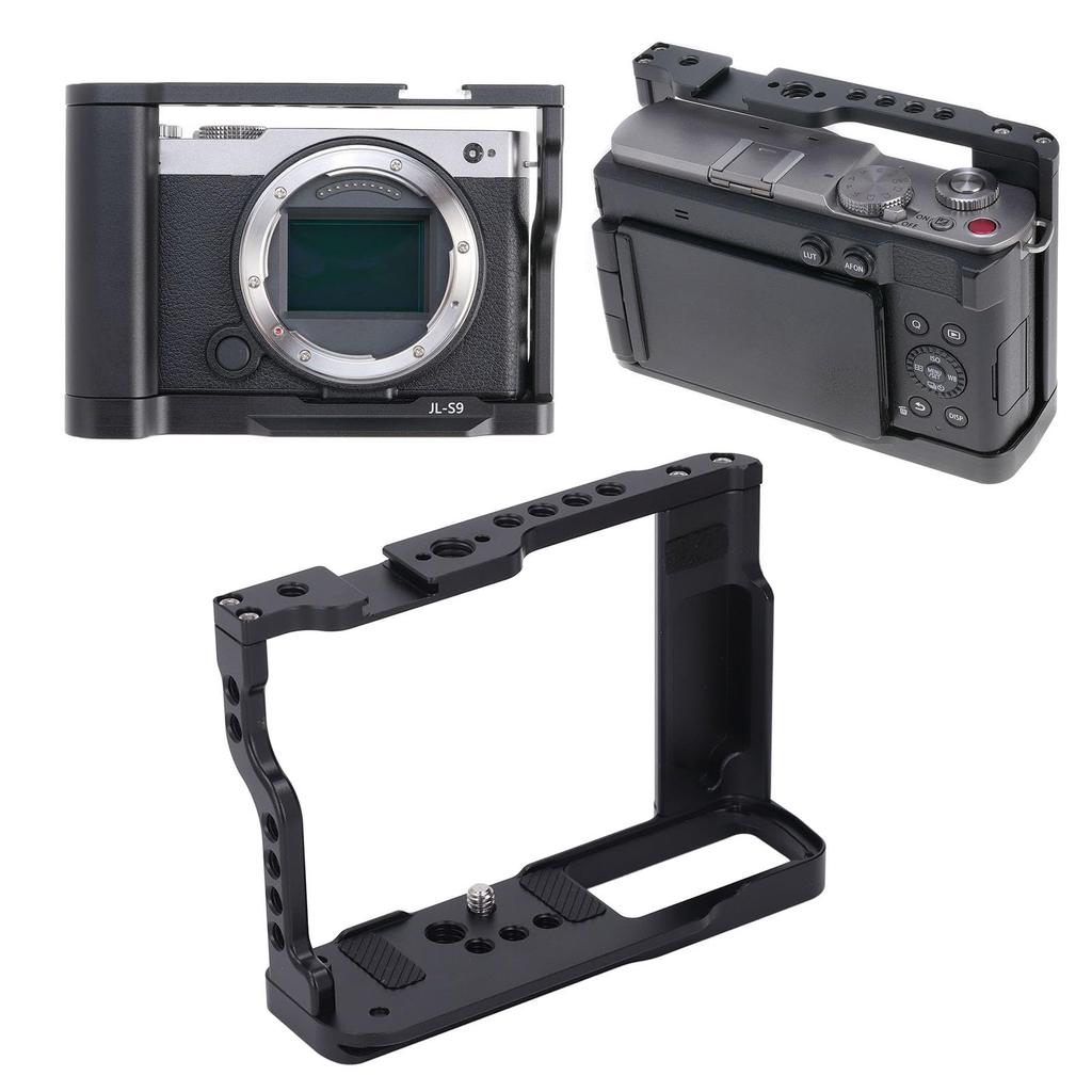 Aluminum Alloy Camera Cage for Easy Assembly and Integrated Cold Shoe Quick Release Plate for Secure Screw Screw S9, Disassembly, Mount, Arca-Style