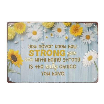 Strong Sunflower Tin Signs Vintage Bar Cafe Garage Garden Home Wall Decoration Sunflower Sign 8x12 Inch