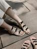 Bow sexy Roman sandals female 2025 summer word with golden rhinestones fairy wear fashion new