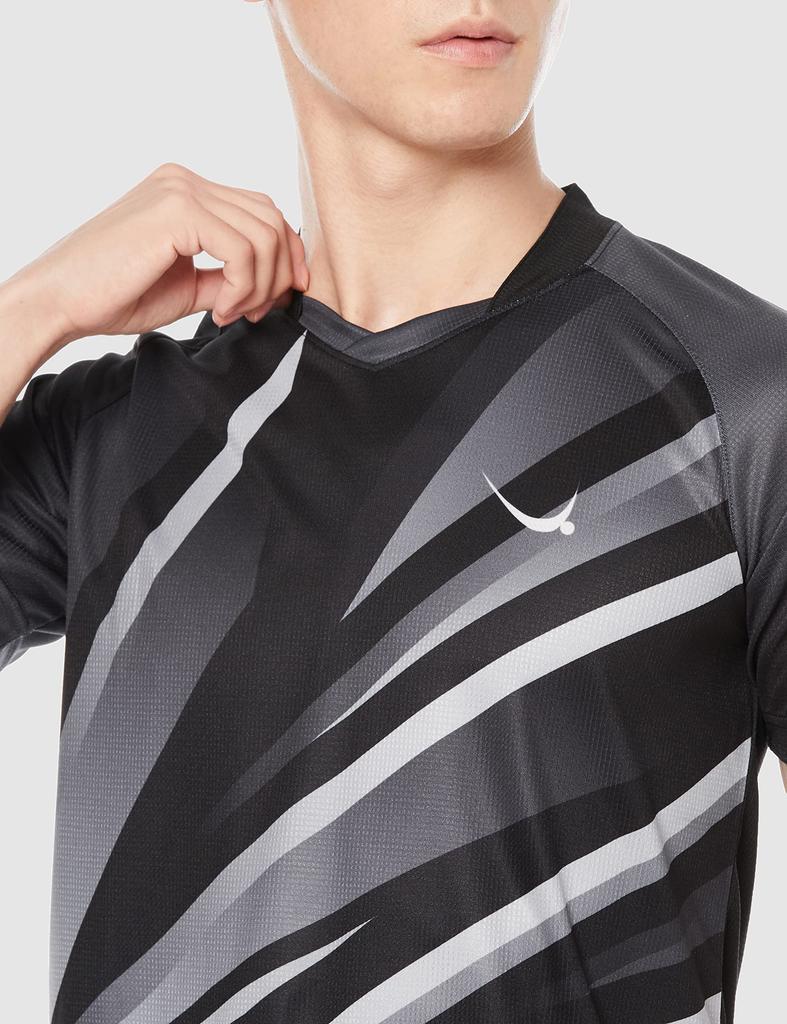 YASAKA Table Tennis Game Shirt Line Bolt Uniform Junior Officially Approved Black J150 Y243 J.T.T.A (90)