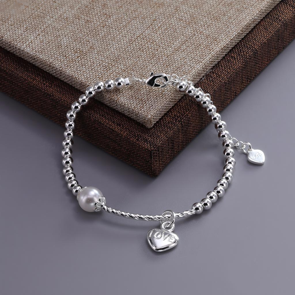 925 Silver Zircon Love Heart Bracelet For Women Bowknot Stars Bead Snake Bone Chain Jewelry Gift Dropship