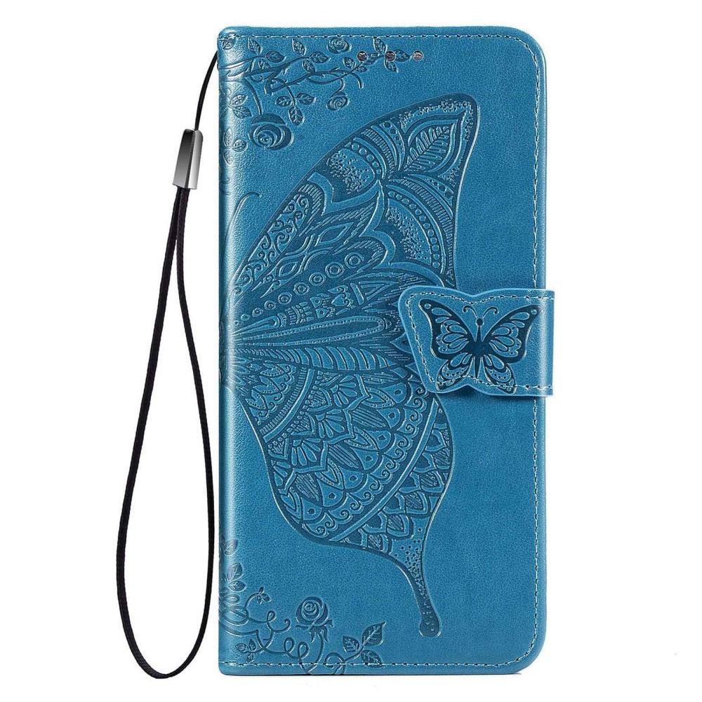 Flip case for Samsung Galaxy M33, Butterfly, blue