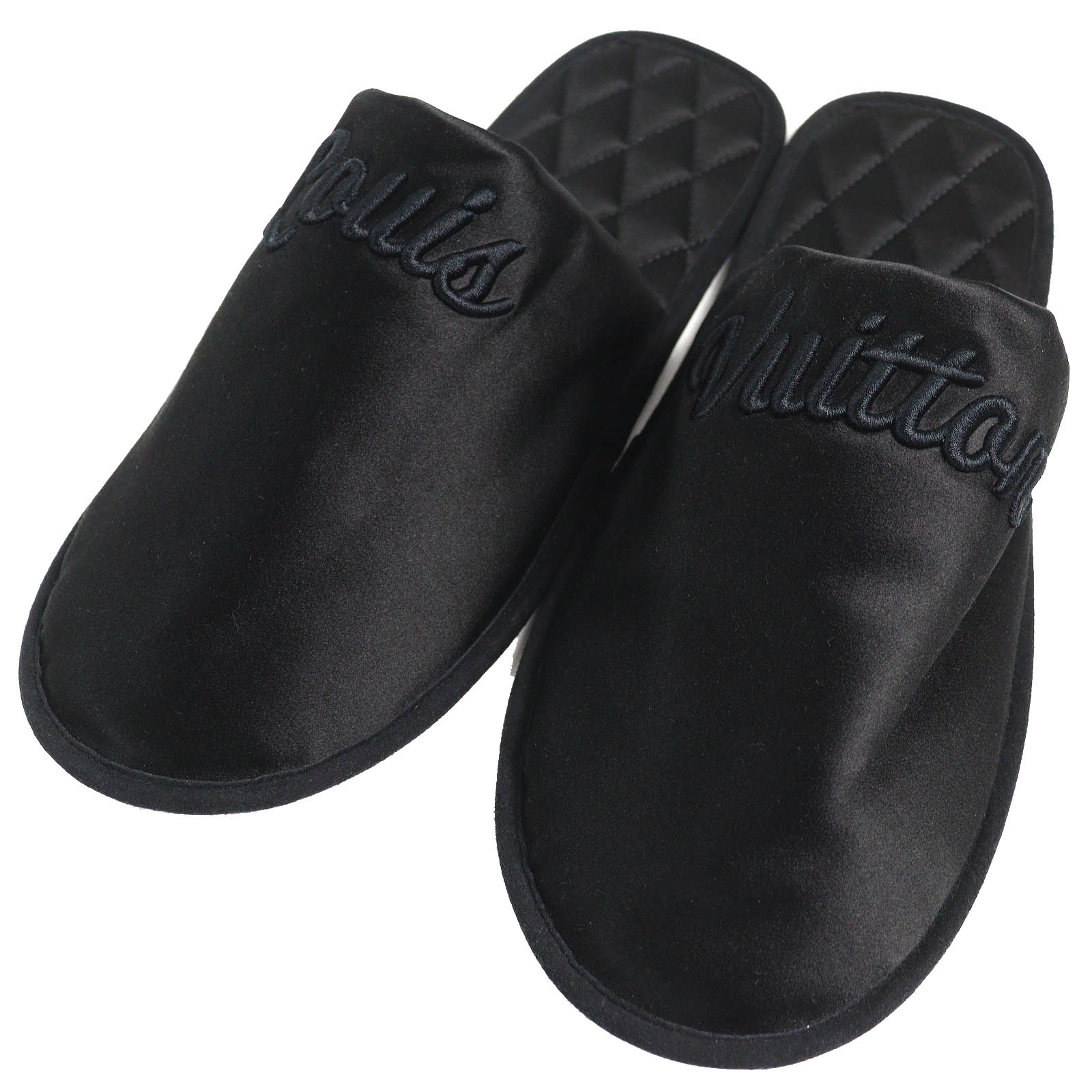 Excellent LOUIS VUITTON Other shoes Logo Embroidered Satin Slippers Room Shoes  Used
