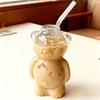 Bear Shaped Glass Cup 320ml Cute Teddy Bear Wine Glass Unique Champagne Tumbler Juice Drinking Glassware Birthday Gift