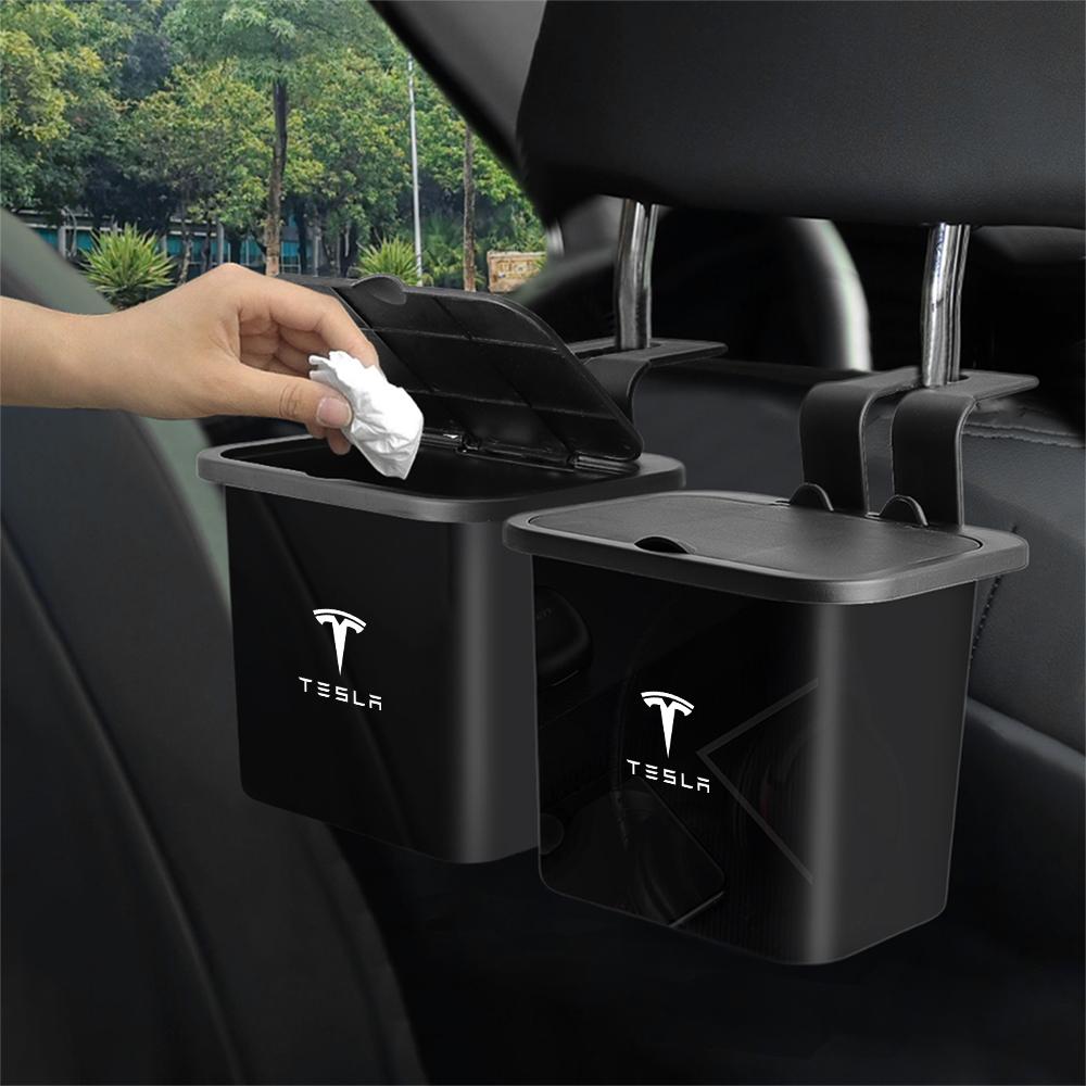 Car Trash Can Side Door Seat Back Hanging Trash Storage Bin For Tesla Model 3 Cybertruck Coil Model S X Model Y Roadster SpaceX