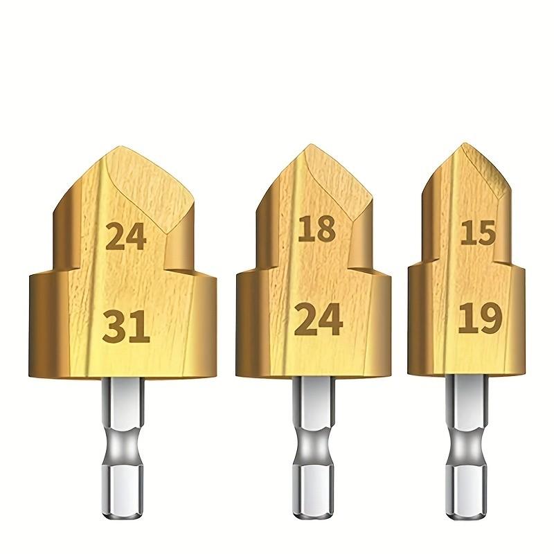 

3pcs HSS PPR Pipe Drill Set - 20/25/32 Step Bits, Hex Shank, Manual, Pipe Repair (Metal Adapter)