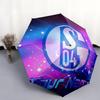 1 PC Automatic Folding Umbrella - FC Schalke 04 Custom Name Pattern, Portable & Foldable Design with 8 Ribs, Christmas Birthday Gifts