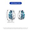 Real 925 Silver Earrings Blue drop rubber feather earrings For Women Wedding Engagement Earrings Jewelry Gift