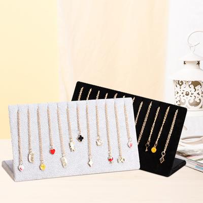 L-shaped Necklace Display Stand, L-shaped Necklace Display Stand Made of Black Plush