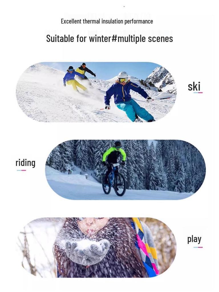Unisex Vinter Utomhus Skidhandskar: Fleecefodrad, Vattentät, Pekskärmskompatibel och Vindtät.