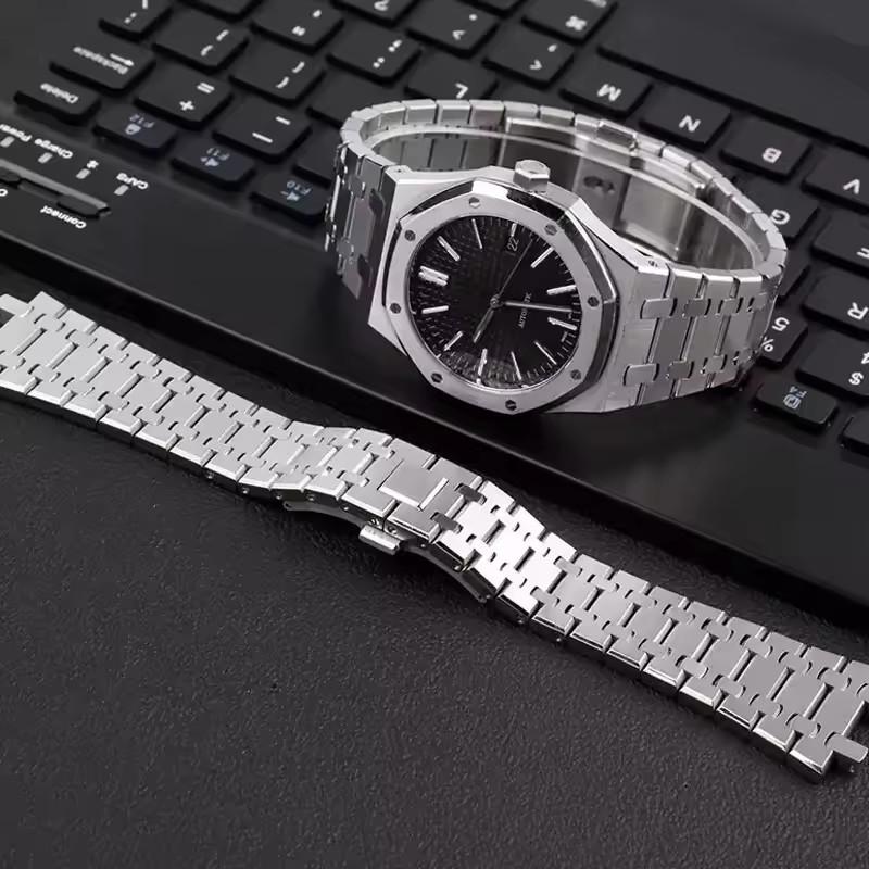 316L Stainless Steel Watchbands For AP 15400 Audemars Piguet Royal Oak GA2100 2110 Strap Men Silver waterproof Bracelet 26mm