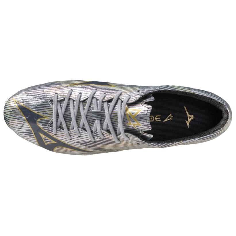 Mizuno Alpha 2 Elite Ag Comfortable Soft Artificial Turf Non-Slip Wear-Resistant Football Shoes Unisex Football Shoes Silver P1GA256304