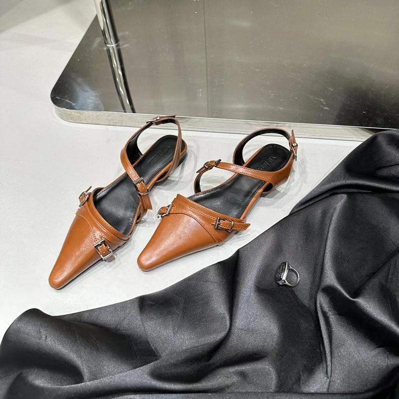 

Готические туфли женские сандалии 2024 летние туфли на плоской подошве мюли сандалии гладиаторы стильные тапочки на низком каблуке с пряжкой роскошные повседневные удобные 35 светло-коричневого