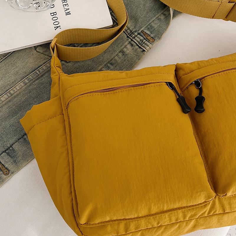 2026 Winter New Trend Shoulder Bags Nyl Zipper Solid Color Simple Casual Tote Water Proof Lightweight Women's Handbags