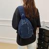 Denim Brusttasche Damen Schultertasche Allzwecktasche Leichtgewichtige Studenten Umhängetasche