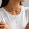 Geometric Star Y-Pendant Necklace: Light Luxury Stainless Steel Layered Jewelry