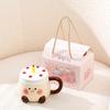 Birthday Gift Girl Cup Ceramic High Looking Mug with Lid Home Cute Coffee Drinking Water Cup Creativity