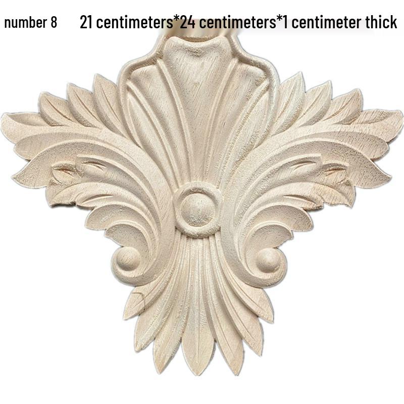 Europäische Massivholz-Schnitzerei-Applikation: Dekorative Blumen Schleife für Wände & Möbel