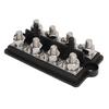 RV Busbar Busbar Terminal Pair Terminal Block Marine RV Terminal Distribution Block 2 Row M8 Stud DC12‑48V 150A Black