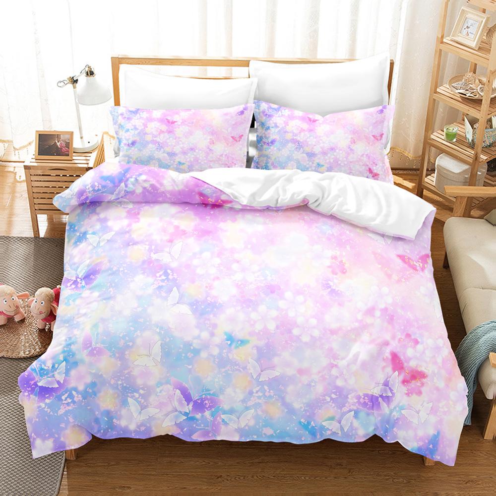 Vibrant Cozy 3D The Gradient Graphics Sets With Bedclothes Bed Polyester Twin Full Queen King Quilt
