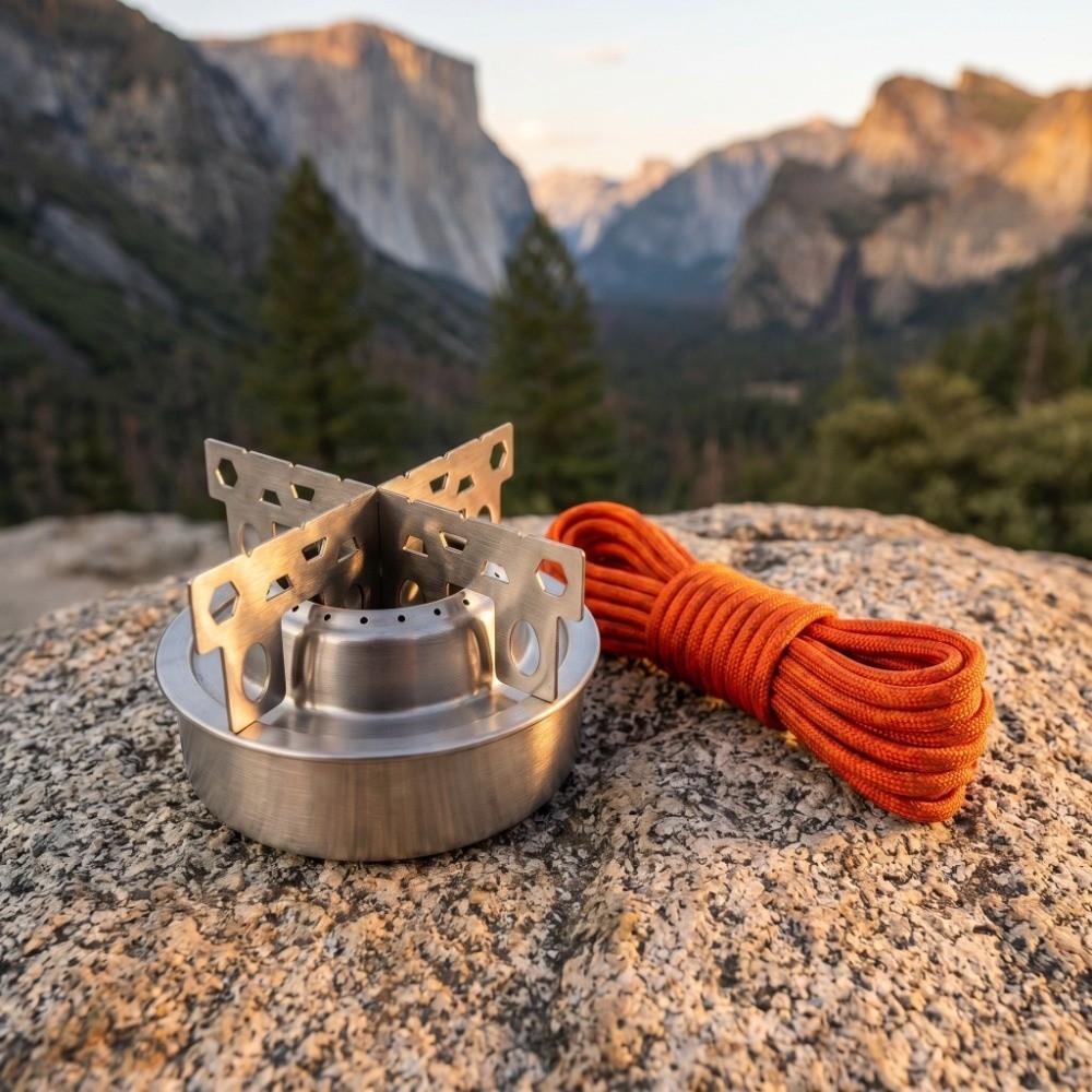 Ultralight Alcohol Stove With Support Stand Camping Stove Durable Spirit Burner Stove  Hiking