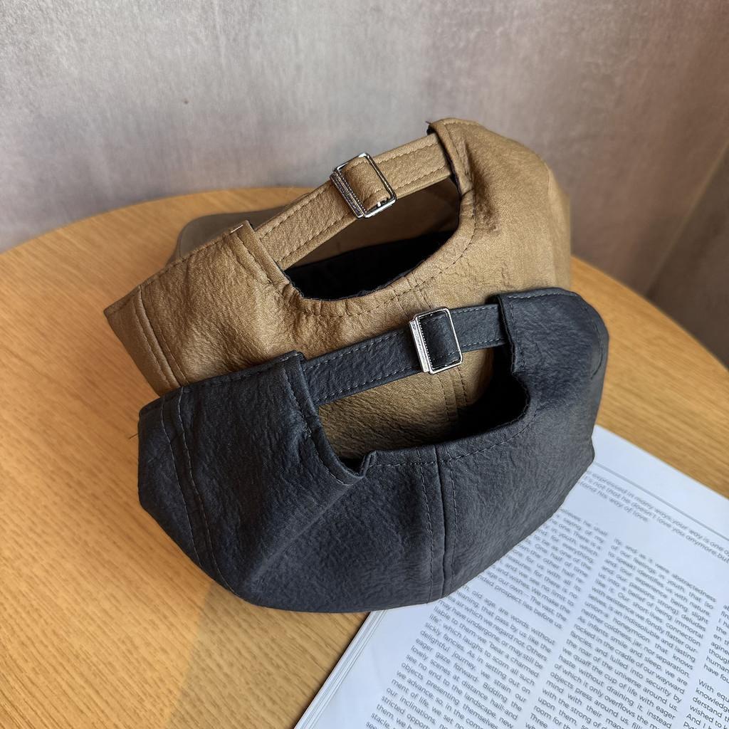 Color Solid Fashion Retro Leather Cap Women Autumn Spring Protection Sunlight