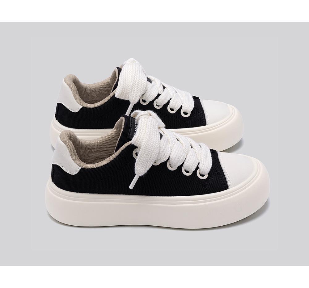 Men's 2025 Thick-Soled Canvas Shoes: Trendy, Height-Increasing Casual Shoes for Spring and Autumn.