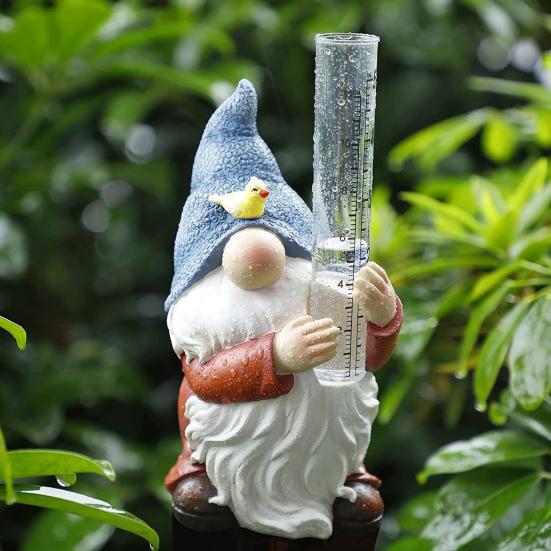 Medidor de chuva Gnome Exquisite Durable Resin Rain Resistant Water Gauge Gnome Decorations for Garden