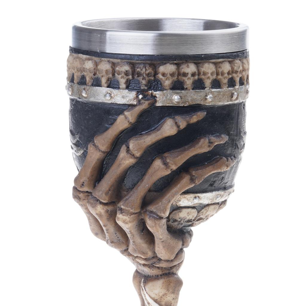 Skull Goblet Cups Resin and Stainless Steel Wine Glass Kitchen Drinking Cups and Mugs Christmas Halloween Birthday Gifts