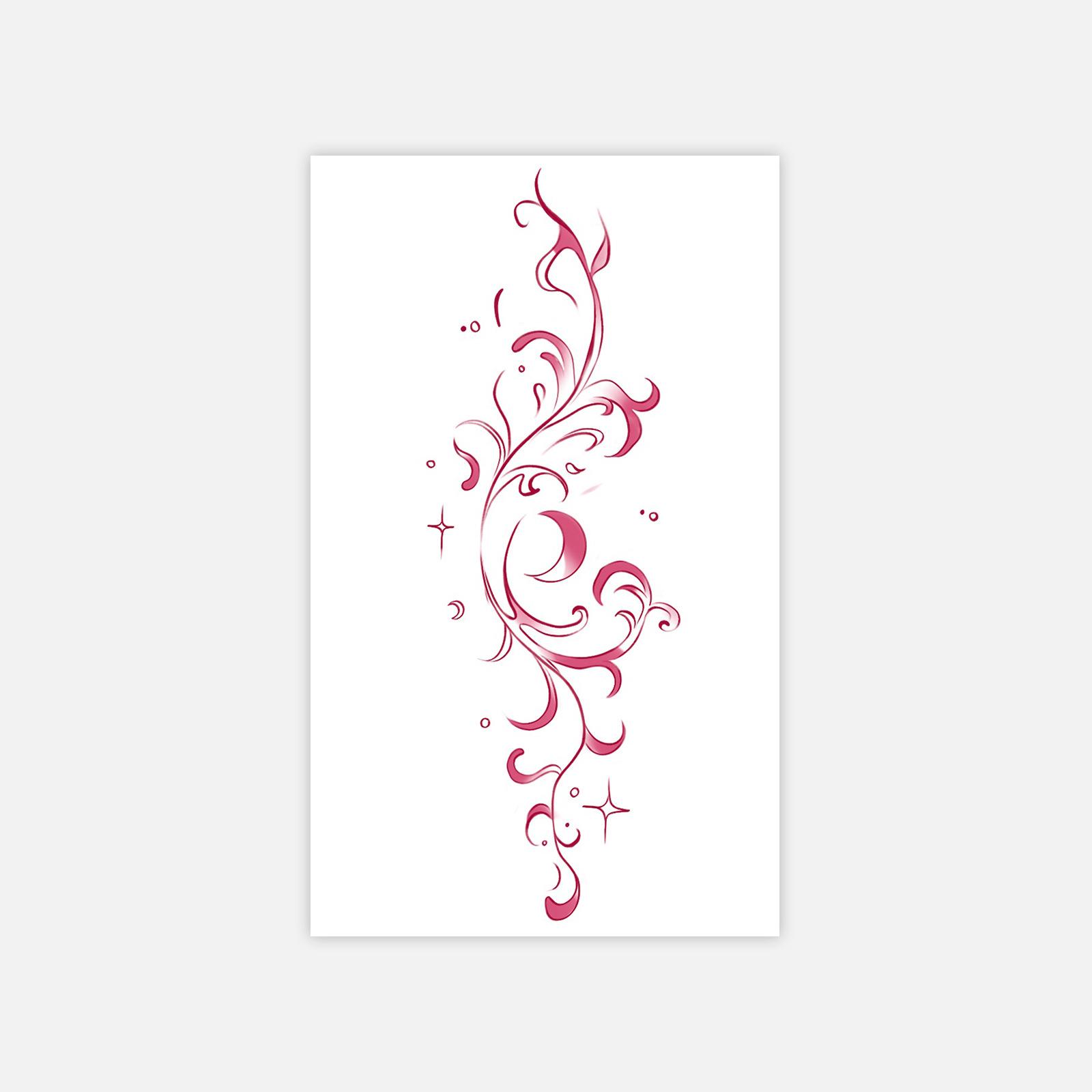 High-Value Pink Romantic Flower Collarbone Arm Tattoo Sticker Simple Personality Tattoo Sticker 6*10
