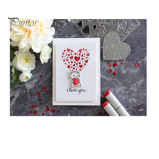 Paper Fabric Embossing Cutting Dies Hollowed Heart Card Scrapbook DIY Crafts