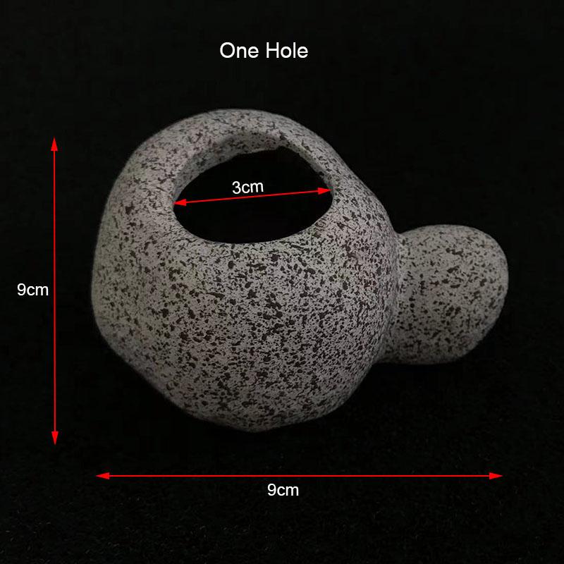 

Ceramic Aquarium Decor Rock Cave Stone Decoration Fish Tank Breeding Housing Shelter Ornament Planting Cup Decorations Filter