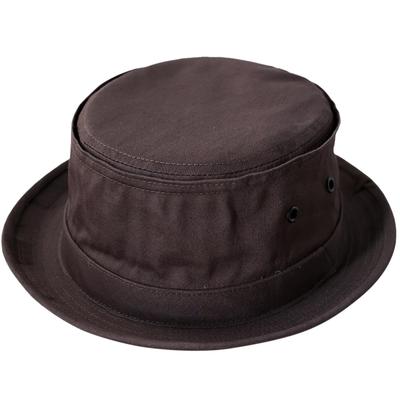 Reck Hatter Cotton Twill Pork Pie Size Twill Suitable for and All Seasons Men's Hat, L, RH-320, Brown, Spring, Summer, Fall,