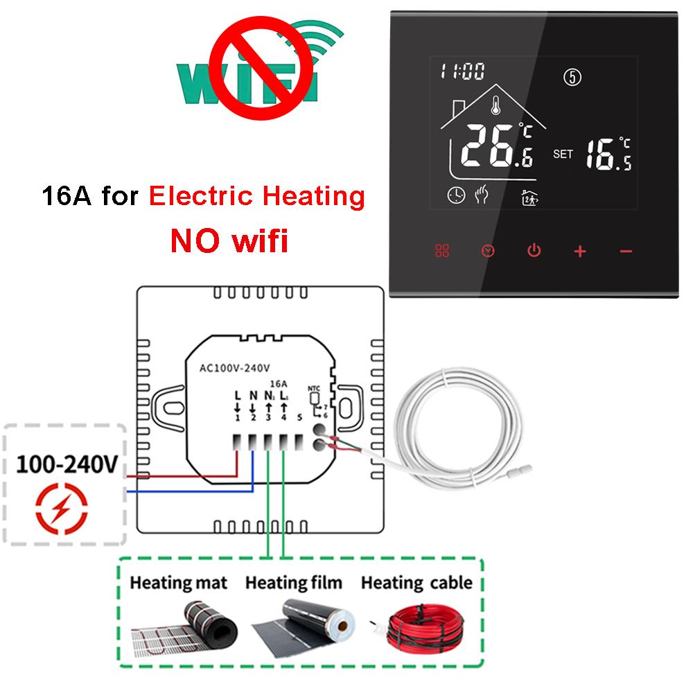 Termostato programable caldera de Gas/eléctrico/calefacción de suelo de agua 3A/16A pantalla LCD controlador de temperatura de suelo cálido