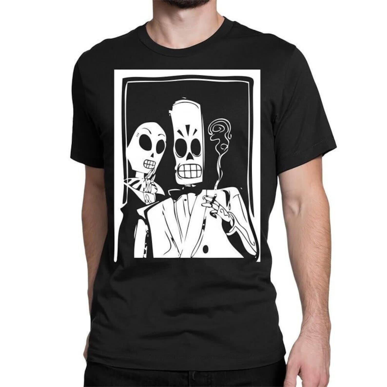 Unisex Grim Fandango Gaming T-Shirt, Manuel Calavera Retro Shirt M