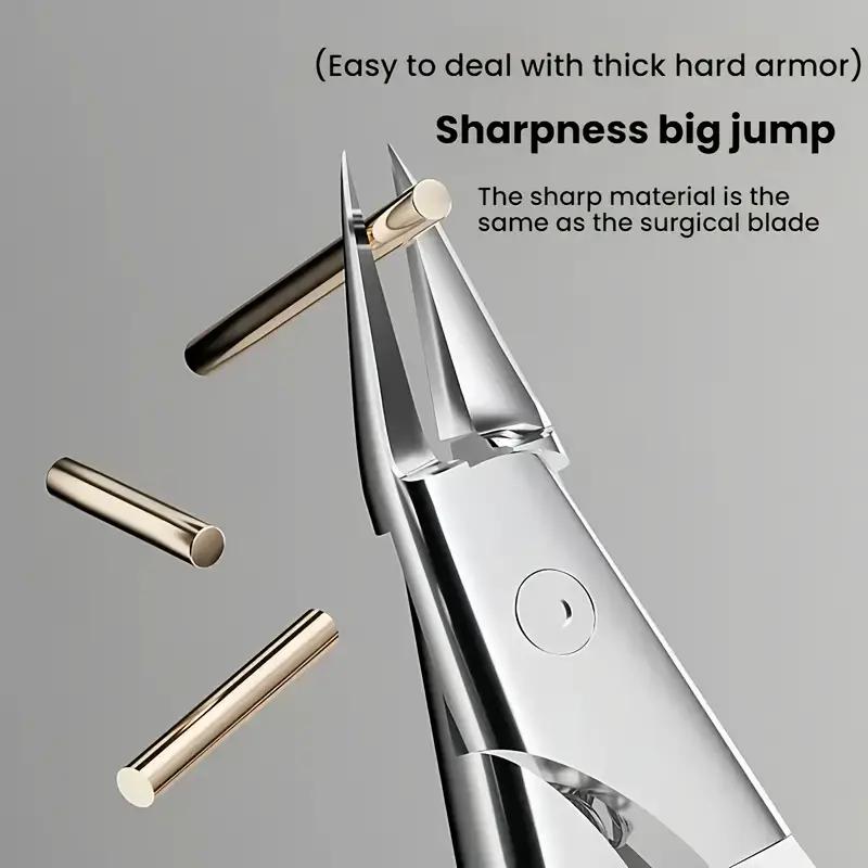Professional Stainless Steel Toenail Clippers - Sharp Straight Blade for Ingrown Nails, Modern Design, Precise Trimming Tool