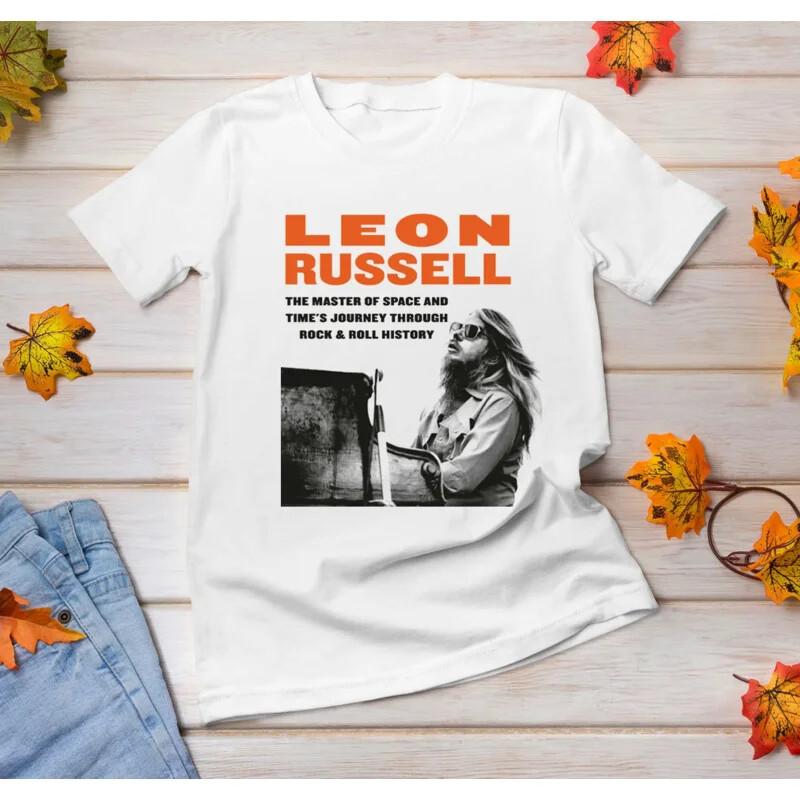 New Rare Leon Russell The Master of Space Short Sleeve White All Size Shirt Kh1