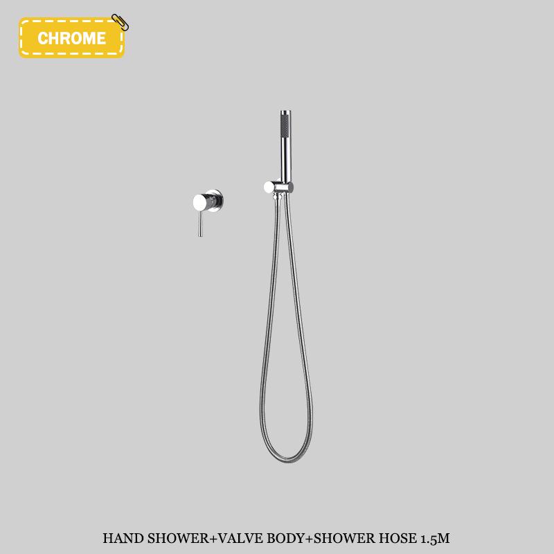 Luksusowy zestaw prysznicowy ścienny w kolorze szczotkowanego złota, ukryty system prysznicowy, mosiężna bateria mieszająca wodę ciepłą i zimną, deszczownica łazienkowa