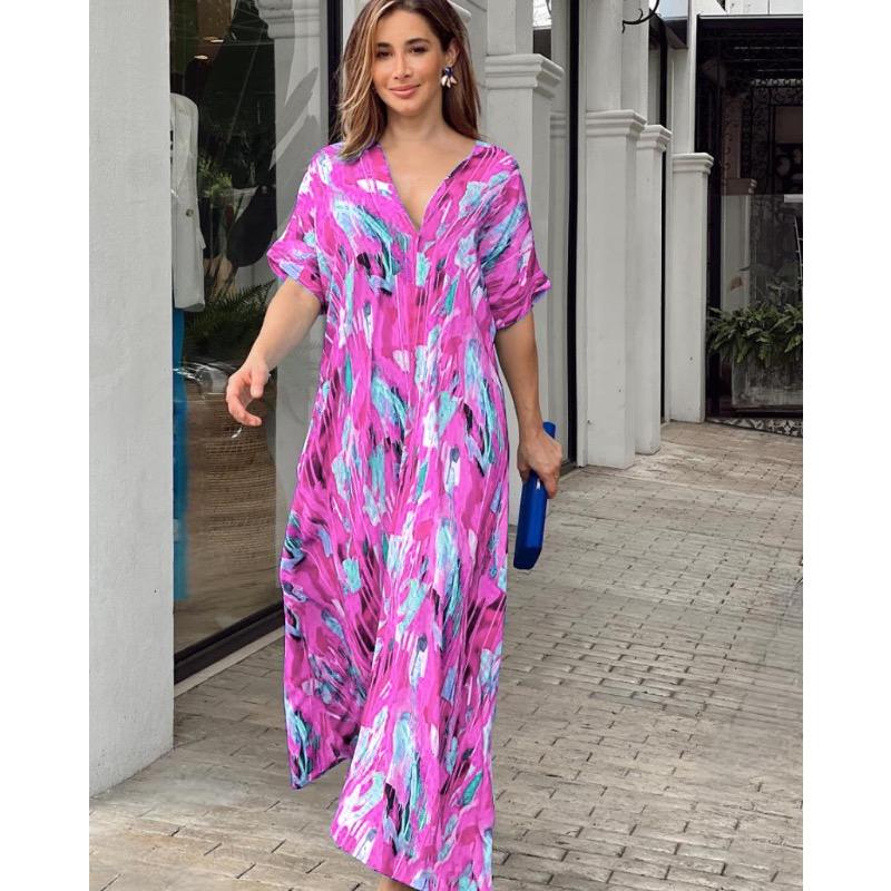 

Модное темпераментное платье миди с короткими рукавами и завышенной талией для женщин XL