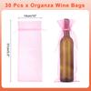 30pcs Organza Wine Bags 14x37cm Wine Bottle Gift Bags Pouches Wine Wrapping Bags for Bottle Wrap Christmas Wedding Party Decor