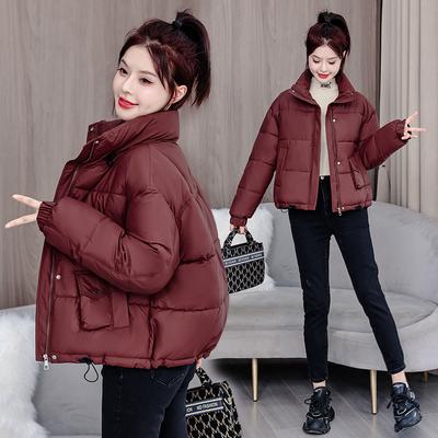Short Cotton Jacket Women's 2025 New Winter Thickened Warm Bread Jacket Stand-up Collar Padded Jacket