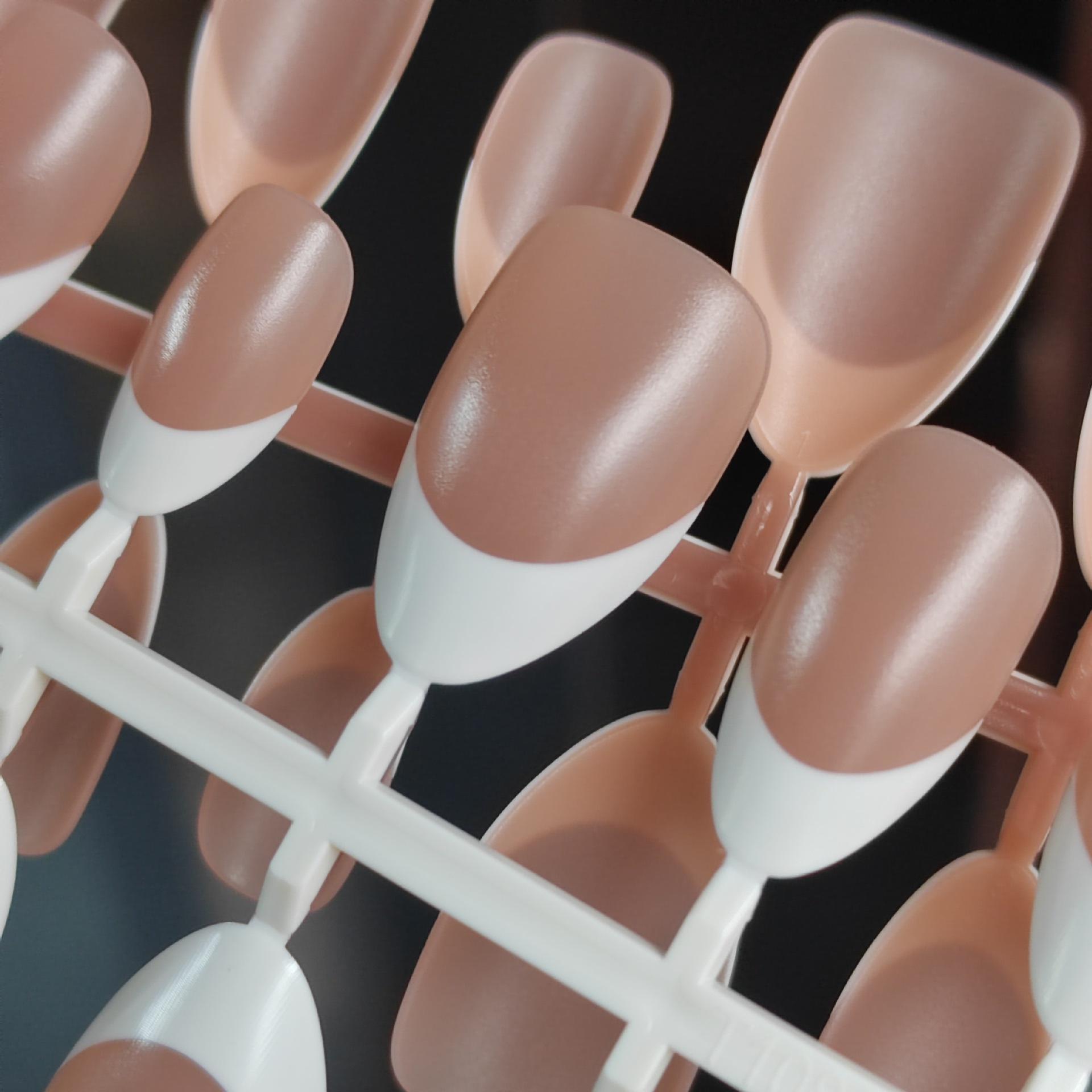 High-Quality French Almond Seamless Handmade Nail Art - European & American Wearable Nail Tips