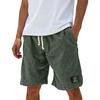 Men Drawstring Waist Casual Shorts Relaxed Fit Lightweight Breathable Fabric Summer Style with Patch