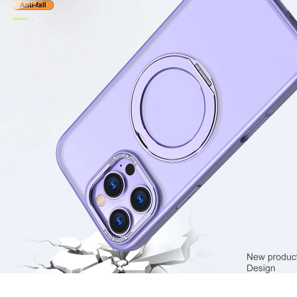 For iPhone 16 Pro Case TPU+Acrylic Kickstand Phone Cover Compatible with MagSafe