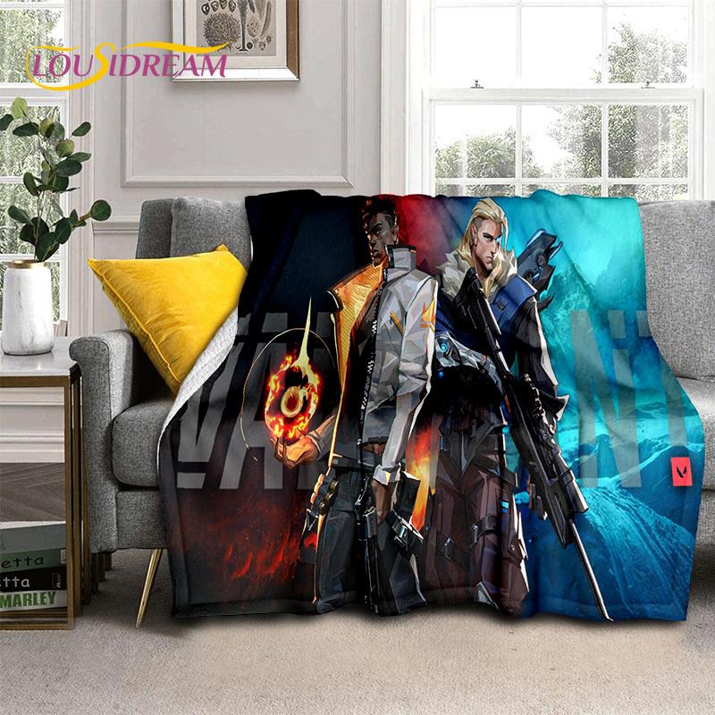 Cartoon Game VALORANT Gamer 3D Blanket,Soft Throw Blanket for Home Bedroom Bed Sofa Picnic Travel Office Rest Cover Blanket Kids