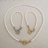 Imitation Pearl Necklace Bracelet Women Choker Stainless Steel Spring Clasp Chain Basic DIY Gold Silver Buckle Waterproof