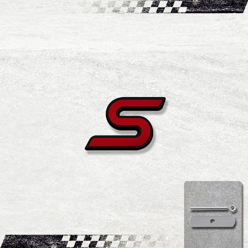 3D Car Sticker S Head Front Grille Badge Metal Decal Emblem Accessories